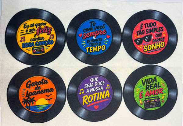 Porta copo disco vinil - Coleção anos 80/90
