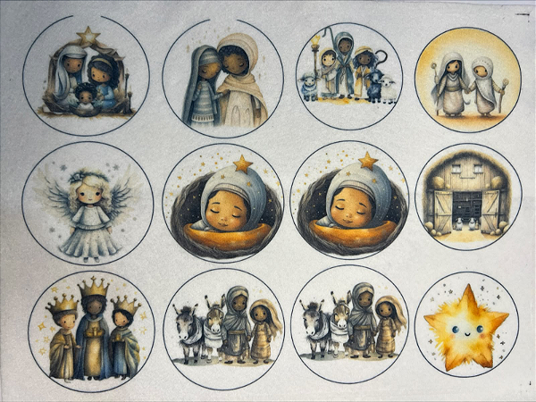 Bolinhas Sagrada Familia / Presepio - Representatividade Negros