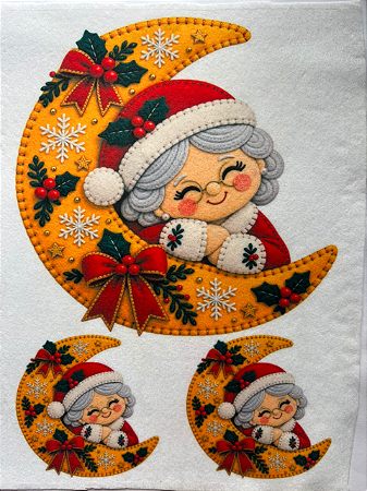 Mamãe Noel na Lua "Coleção costurados a mão"