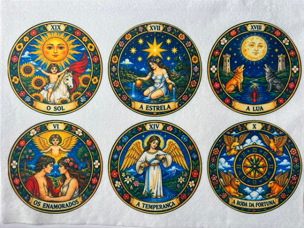 Quadrinho - Porta copo Cartas de Tarot "Coleção Latina"