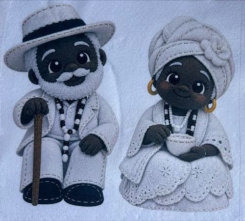 Preto Velho e Preta Velha 2 "Coleção costurados a mão"