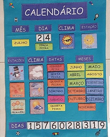 Calendário Montessoriano Português - Feltro