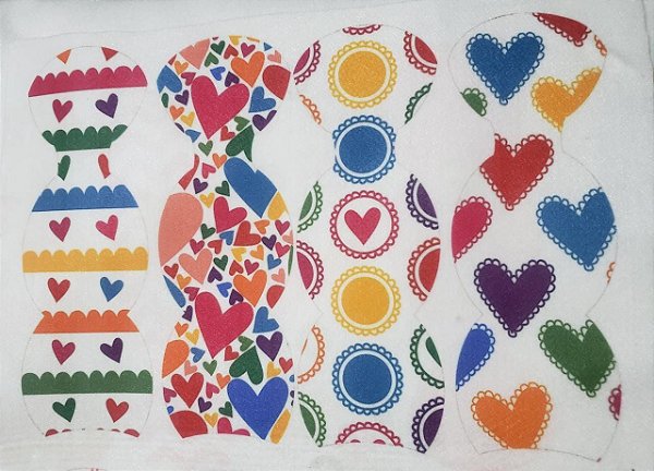 Bolsinha Chaveiro Corações fundo Branco