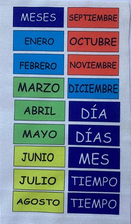 Calendário Montessoriano Espanhol - Feltro