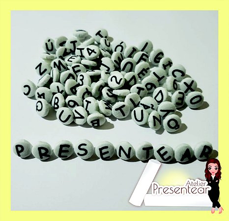 Botões Alfabéticos 35 unidades 1cm cada