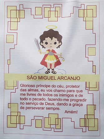 Quadro São Miguel Arcanjo + oração