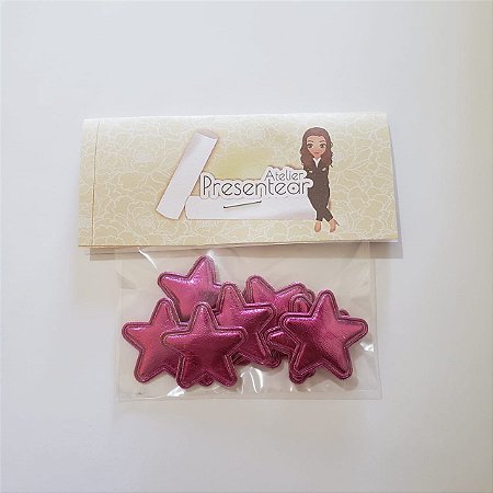 Aplique Estrela Laminada Pink