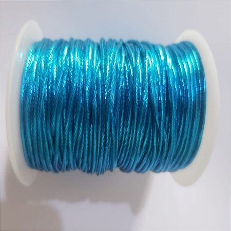 Cordão Fio Metálico 1.2mm Azul Turquesa