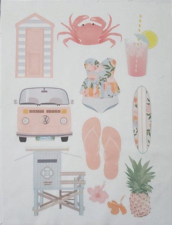 Kit Guirlanda Praia- verão salmão