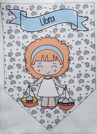 Flamula Signo com desenho Libra