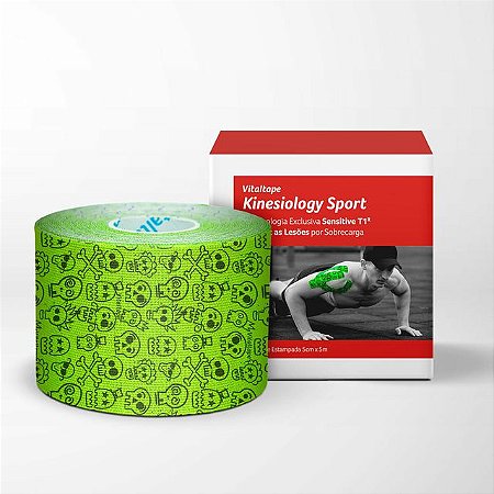 Bandagem Kinesio Vitaltape Sport Verde Estampada 5 cm