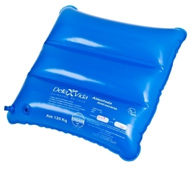 Almofada Flex Inflável Della Vida Quadrada Sem Orifício Anti escaras Ref 7011