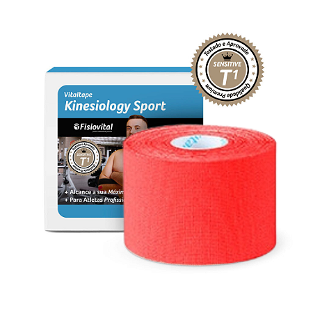 Bandagem Kinésio Vitaltape Sports Vermelho 5 Cm