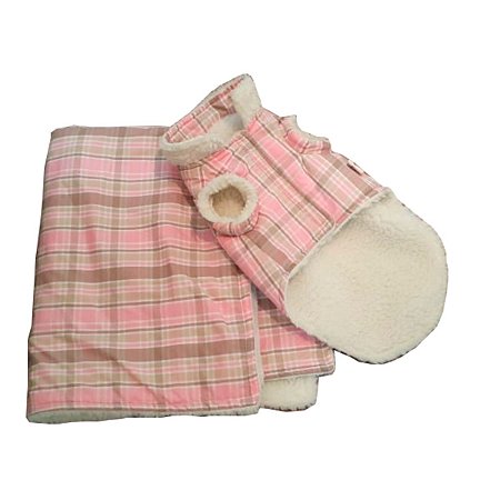 Blusa e Cobertor para Cachorro Estampa Outback Pink
