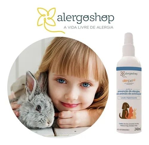 Alerpet Loção Higienizante Prevenção de Alergia aos Animais 240ml Alergoshop