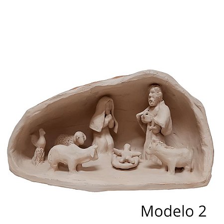 Presépio em cerâmica tabatinga de Barra