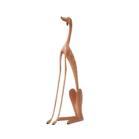 Escultura de Madeira Cachorra Baleia sentada