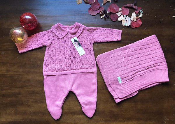 Saída maternidade Din don - rosa em tricô - Small Baby´s - Roupas e  Acessórios para bebês - Atacado e varejo