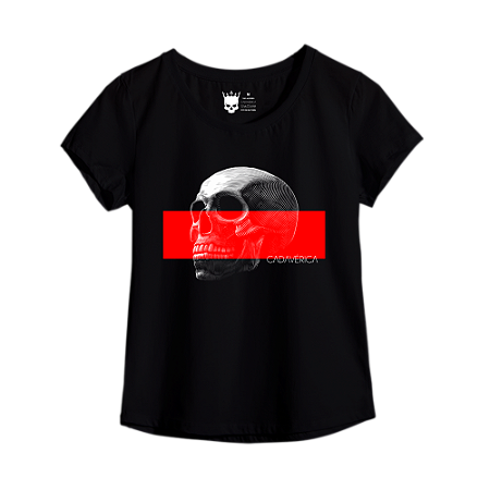 BABY LOOK - SKULL STRIPE