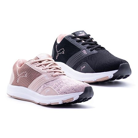 KIT PUMA FEMININO - ROSA + PRETO/ROSA