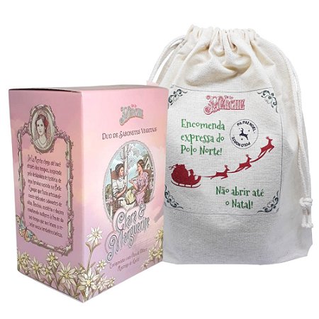 Duo de Sabonetes Premium Clara & Marguerite (150g) e Sacolinha Natalina