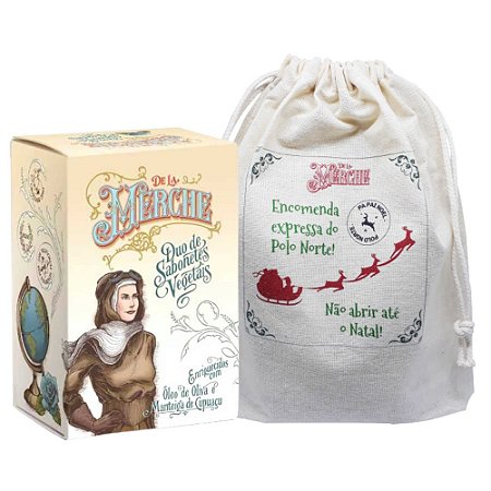 Duo de Sabonetes Hidratantes Veganos Audácia (150g) e Sacolinha Natalina