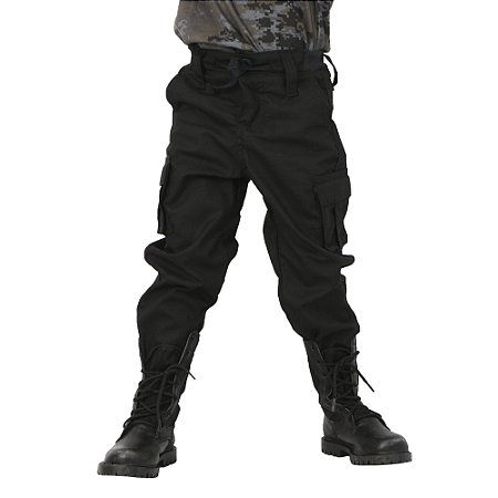 Calça Infantil Rip Stop Preta | Atack