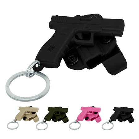 Kit 5 Chaveiros Coldre Holster | Colorida - Bélica
