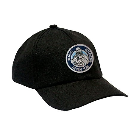 Boné Militar Rip Stop com Patch Aplicado FBI S.W.A.T Team | Preta - Atack