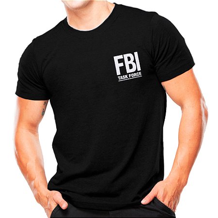 Camiseta Militar Estampada FBI | Preta - Atack