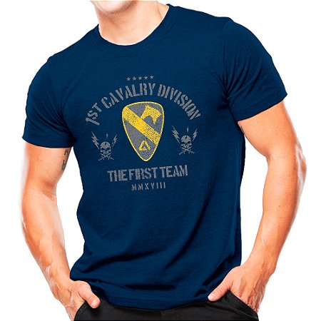 Camiseta Militar Estampada Cavalaria do EUA - Atack