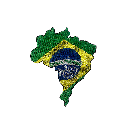 Patch Bordado Mapa Brasil com Fecho de contato