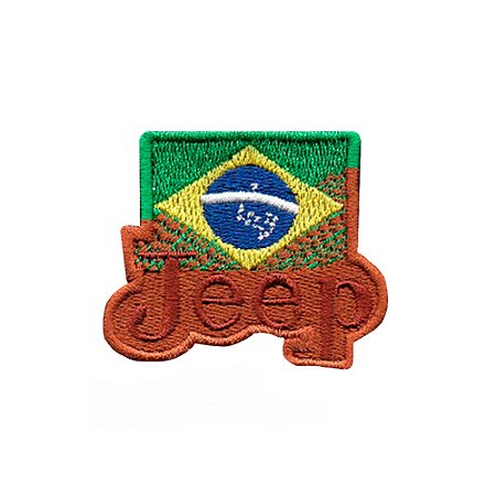 Patch Bordado Jeep Brasil com Fecho de Contato