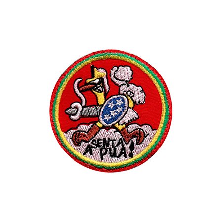 Patch Bordado Senta A Púa com Fecho de Contato