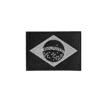 Patch Bordado Bandeira do Brasil Negativa com Fecho de Contato