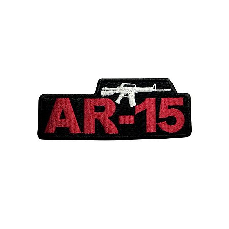 Patch Bordado AR - 15 com Fecho de Contato