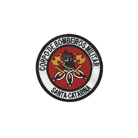Patch Bordado Bombeiro Militar SC com Fecho de Contato