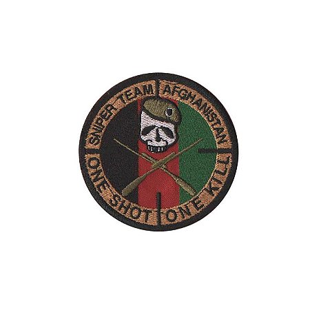 Patch Bordado Sniper Team Afghanistan com Fecho de Contato