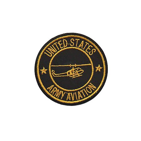Patch Bordado Us Army Aviation com Fecho de Contato