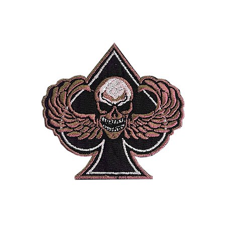 Patch Bordado Espada e Caveira com Fecho de Contato