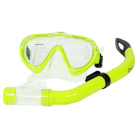 Kit de Mergulho Infantil Máscara Snorkel Oasis Mormaii - Verde