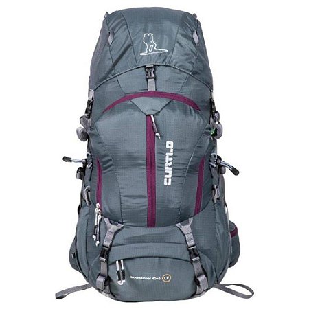 Mochila Mountaineer Curtlo 40+5L LF - Cinza c/ Bordô