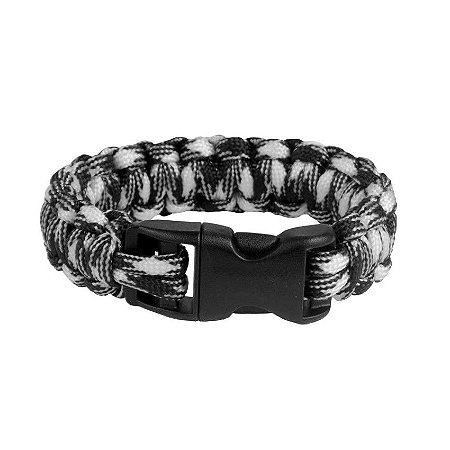 Pulseira Bracelete de Sobrevivência Survival - Preto e Branco