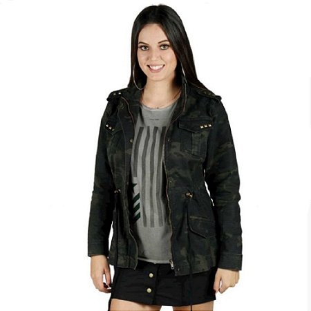 Jaqueta Feminina Alícia Treme Terra - Camuflada Multicam Black