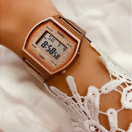 casio vintage glitter prata