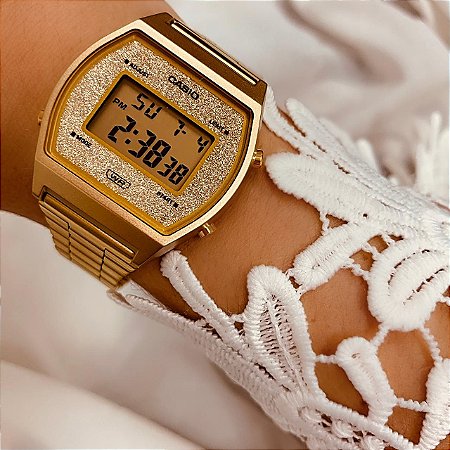 Relógio Casio Glitter Vintage dourado - Ravena Jóias e Relógios