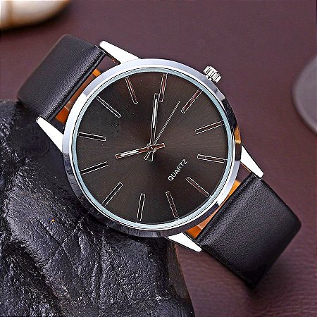Relógio Masculino Preto Pulseira em Couro Black Fine Design Quartzo - PJK  STORE - Smartwatches 70% OFF - Relógios Masculinos e Femininos 60% OFF -  10x Sem Juros.