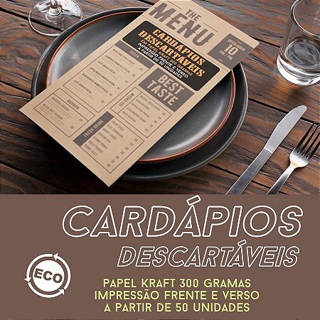 CARDÁPIO DESCARTÁVEL KRAFT 300g