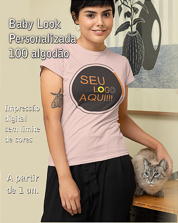 01 UNIDADE CAMISETA 100% ALGODÃO BABY LOOK