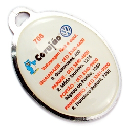 Chaveiro Chapinha Metálica Oval